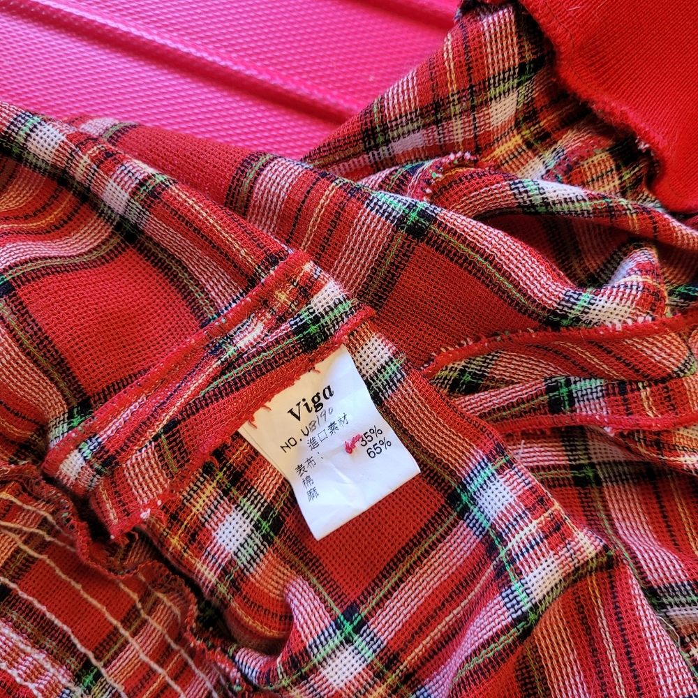 Red Plaid Strapless Top - Picture 12 of 13